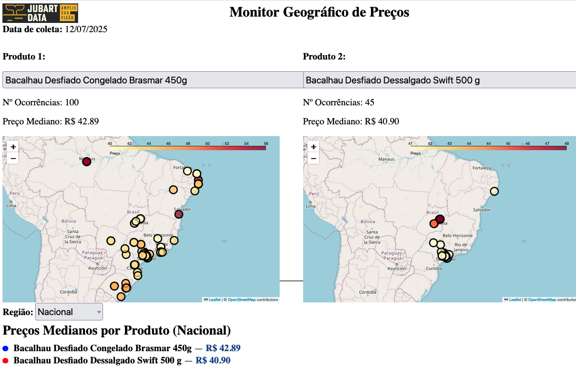 Geographic price monitor